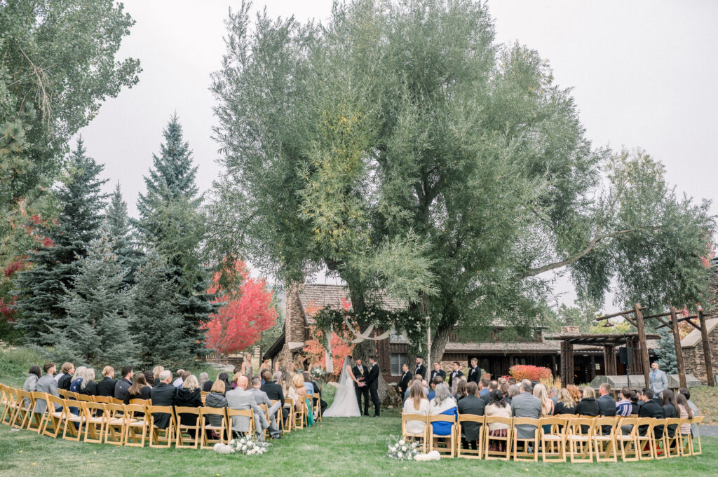 Fall wedding at spruce mountain ranch